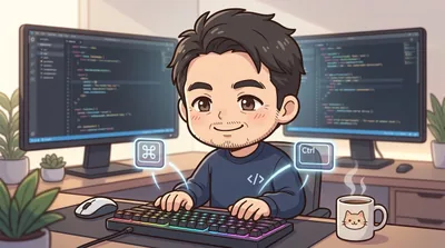 MacとWindowsのキーボードショートカットを華麗に使いこなす様子