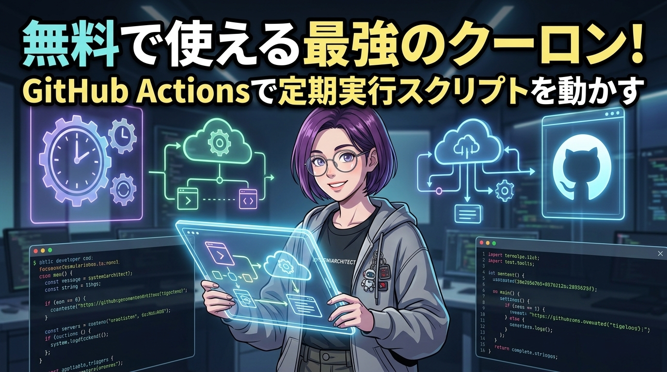 無料で使える最強のクーロン！GitHub Actionsで定期実行スクリプトを動かす