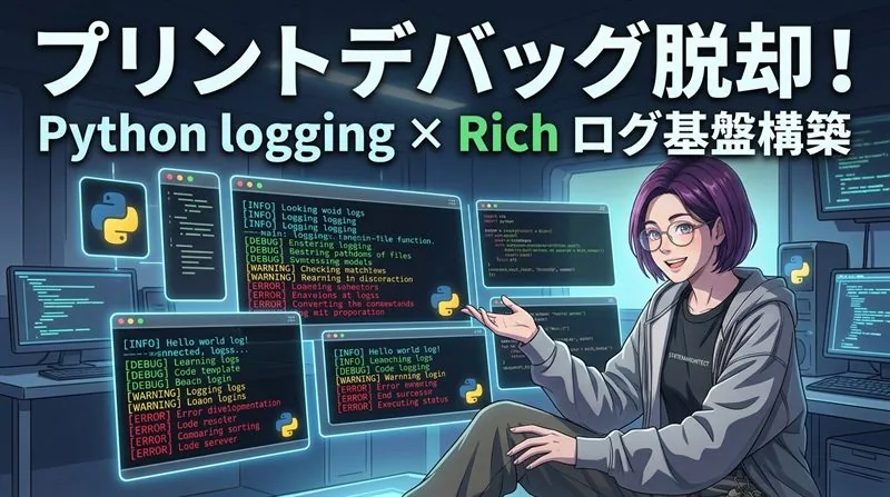 print文デバッグにさようなら。PythonのloggingとRichで「開発も見やすく本番も強い」ログ基盤を作る